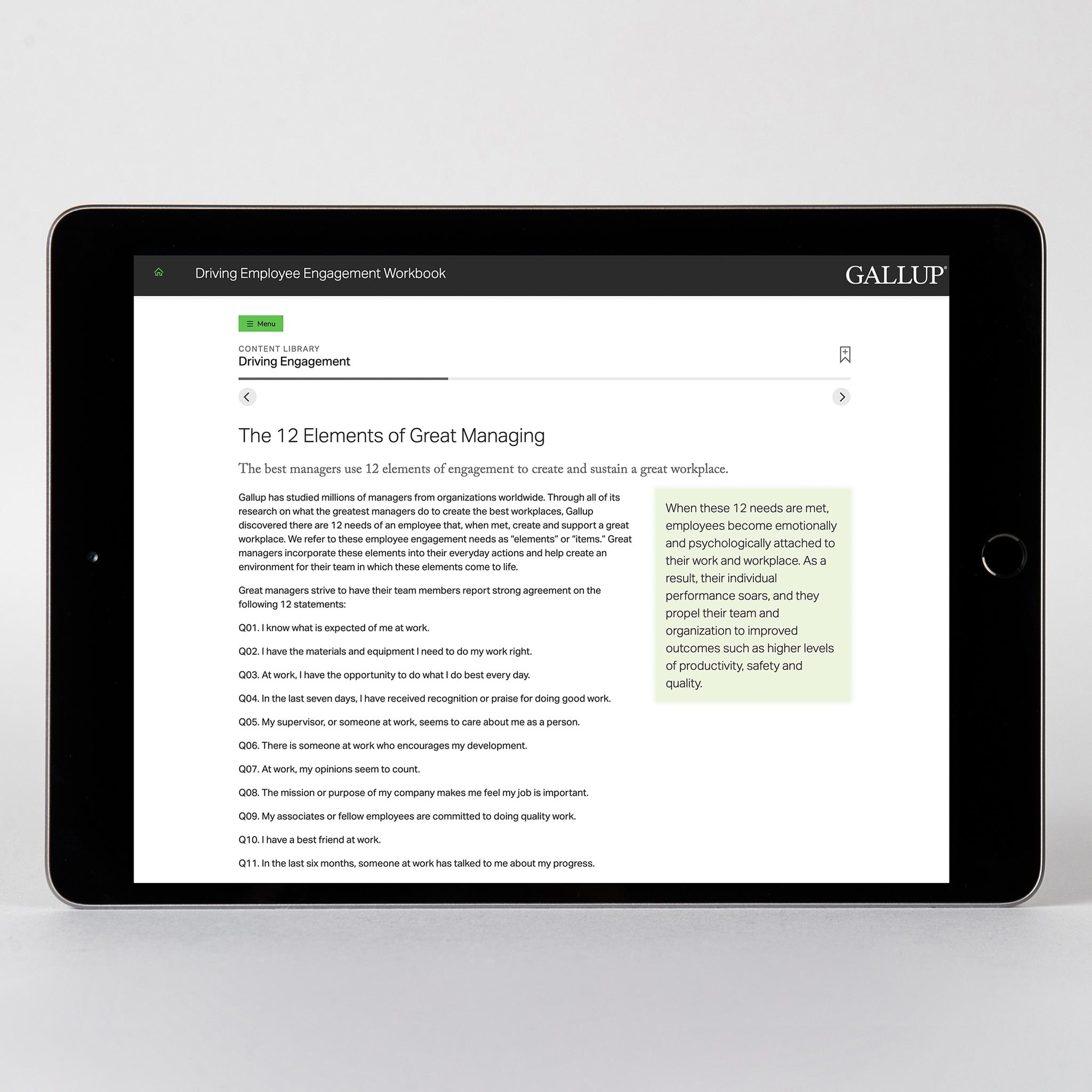 Driving Employee Engagement Workbook (Digital) en us Gallup